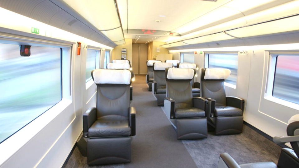Premium class seat on Sapsan train